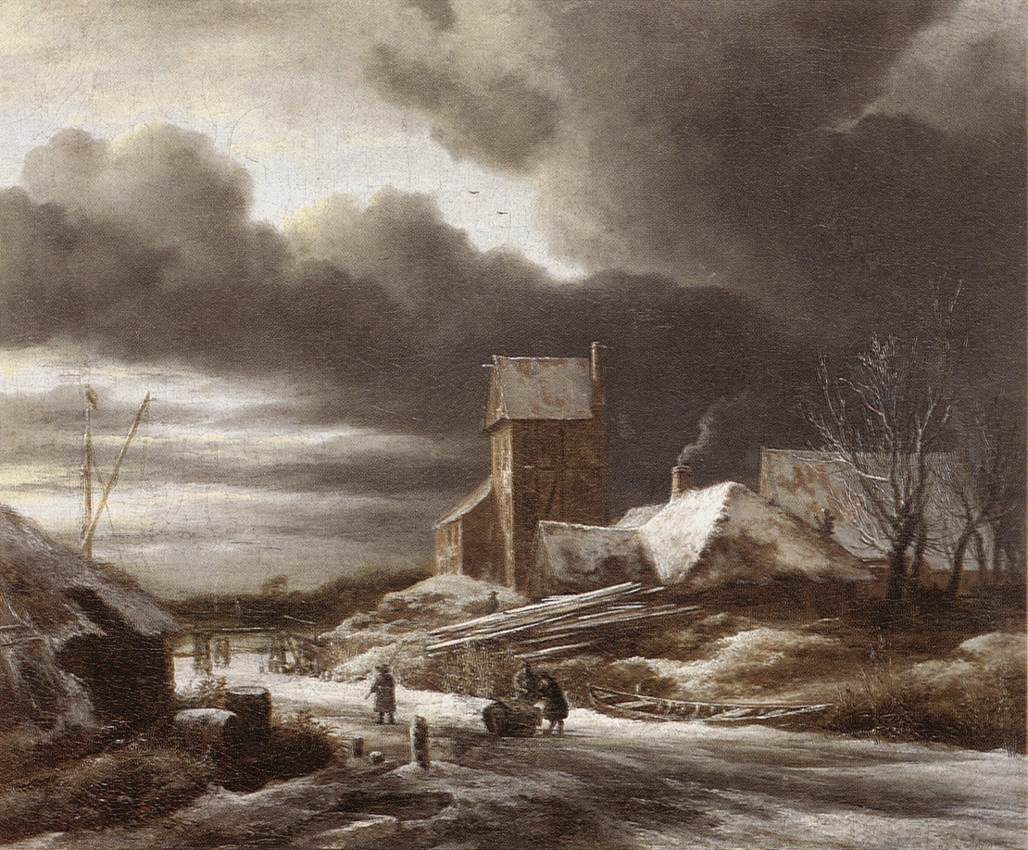 RUISDAEL, Jacob Isaackszon van Winter Landscape af